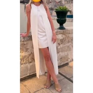 Rosetta Getty White Cape Mini Dress